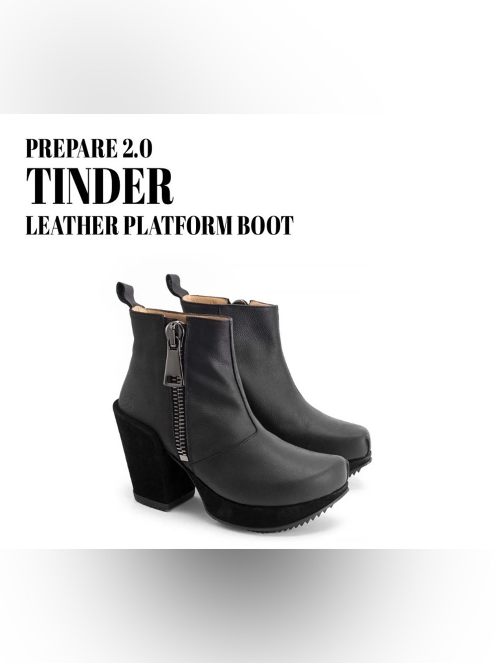 Fluevog EXCELLENT Prepare 2.0 Tinder black outer zip platform heeled boot -9